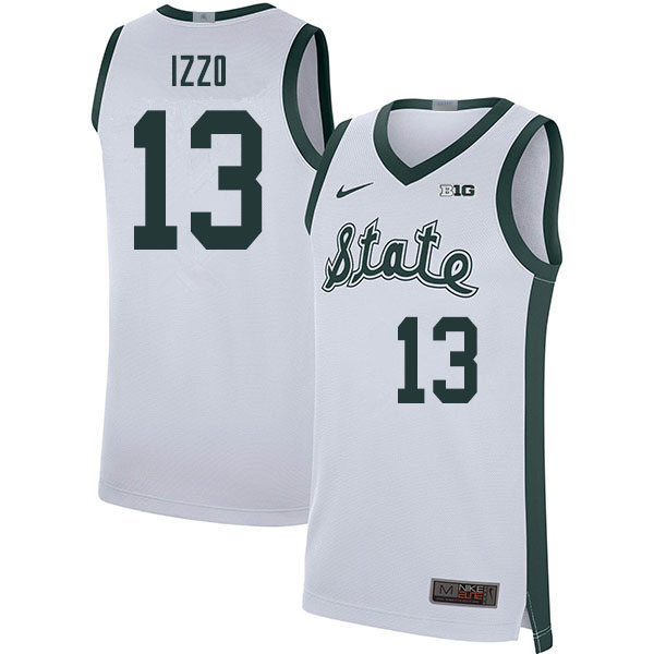 Men Michigan State Spartans #13 Steven Izzo NCAA Nike Authentic White 2020 Retro College Stitched Basketball Jersey VK41J50HU